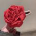 Limtula Fabric Rose Hair Clip Sweet Ballet Bowknot Hairpin Hair Styling Decors for Thin Hair Korean Style Headpiece Red flower clip - Buy Online on GoSupps.com