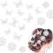 18 Pieces White Butterfly Flower Hair Clips 3D Embroidery Hair Pins Soft Lace Hair Clips for Women Girls Elegant Alligator Clips White Hair Accessories (White)