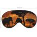 Africa Elephant Sunset Landscape Sleep Mask - Adjustable Strap, Blocks Light for Night Travel - Men Women Blindfold for Sleeping - Buy Online on GoSupps.com