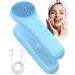 Sonic Silicone Face Scrubber for Sensitive Skin Waterproof Electric Facial Cleansing Brush with Base, Jack&Rose Inductive Charging Face Exfoliator BrushSky Blue