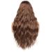 Woman With Long Wavy Black Wig Brown And Red Wavy Synthetic Wig Natural Middle Heat Resistant Hair 26inches 4-30