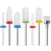 Homeet 7Pcs Ceramic Nail Drill Bit Set 3/32 Inch Ceramic Drill Bits for Cuticle Electric Nail Cutter Professional Safety Nail Drill Bits for Acrylic Gel Nails Cuticle Manicure Pedicure Pack of 7