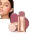 Blush Stick - Cream Blush - Waterproof Long-lasting 3-in-1 Multi-Use Blusher Contour for Lip Cheek Eye - Moisturize and Blendable Blush for Nature Look - Easy to use (01 Pink Youthful)