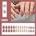Almond Press on Nails - Short Floral Acrylic Nails Kit | Glossy Fall Design | 24Pcs Reusable Stick On Nails for Women & Girls - Buy Online on GoSupps.com