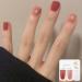 Jelly Nail Polish Red Tea Cherry blossoms Sparkles Crystal Gel Polish and Top Coat Nail Polish 3-in-1 Set Fast Drying and Long Lasting Jelly Nail Varnish Set Red Gel Nail Polish Gift Set