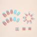 24pcs Short Square White & Blue French Tip False Nails - Summer Fake Nails with Designs for Women & Girls - Buy Online on GoSupps.com