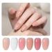 GAOY 6 Colors Rubber Base Gel Set Jelly Builder Base Nail Gel Nude Sheer White Pink 2-in-1 Soak Off Base Gel Nail Strengthener Blush Jelly