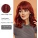 OUFEI Red Bob Wig with Bangs for Women Short Wavy Natural Synthetic Hair Heat Resistant Wigs Cosplay Daily Party Use Red(8134-1) - Buy Online on GoSupps.com