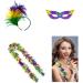hgnxa Mardi Gras Costume Accessory Set Mardi Gras Tricolor Eyemask Feathers Headband Neckerchief for Womens Girls Cosplay Gift Purple - Buy Online on GoSupps.com