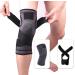 Knee Compression Sleeve for Men & Women Best Knee Brace Support for Running Gym Workout Fitness Weightlifting Joint Pain Relief Arthritis ACL Meniscus Tear and Injury Recovery Black L Black Large