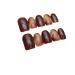 Gold Foil Amber Caramel Chocolate Handmade Press On Nails Autumn Winter Gradient False nails Wearing Nail enhancement (Color : S)