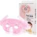 VJOLI Cooling Warm Full Face Mask Mineral Beads Facial Eye Mask for Sleeping Migraine Headache Stress Relief Reduces Eyes Puffiness Dark Circles Skin Care Freezable Microwavable Half mask Pink