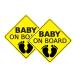 Famkit car sticker baby on board sticker car sticker safety signs self-adhesive waterproof durable A-2PCs 14x14 cm (2-pack)