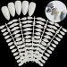 120pcs Practice Fake Nails Oval Shape Full Cover Stiletto Practice Fake Nail Tips False Nail Art Tips For Practice Hand Display Nails Art Gel Design - Natural