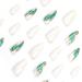 Buy Mouyouglow Press-On Nails - Almond White & Green Smudged Gold Leaf - Long-Lasting Fake Nails with Glue - International Shipping Available - Buy Online on GoSupps.com