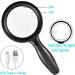 LED Magnifying Glass with Light - 60X Handheld Magnifier USB Charging 3 Modes - Ideal for Seniors Children Jewelers & Hobbies - Black - Buy Online on GoSupps.com