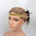 1920s Flapper Headband - Vintage Feather & Rhinestone Gold Bling Hair Accessory for Women - Buy Online on GoSupps.com