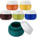 Nuogo 6 Pcs Travel Containers for Toiletries Silicone Cream Jars Refillable Bottles Small Sample Portable Leak Proof Accessories with Lid Cosmetic Makeup (Fresh Colors)
