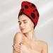 Ladybug Pattern Microfiber Hair Towel Wrap - Super Absorbent & Quick Dry for All Hair Types | Coral Velvet Softness - Buy Online on GoSupps.com