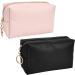 2-Piece PU Travel Makeup Storage Bag - Waterproof Organizer for Women Men & Kids - Pink & Black Cosmetic Bags - Buy Online on GoSupps.com