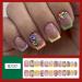 Shop French Tip Press on Nails - Short Square Acrylic Nails with Flower Designs | Colorful Stick On Nails for Men & Women - Cute Spring Manicure Art - Buy Online on GoSupps.com