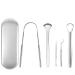 Tongue Scraper Stainless Steel Metal Tongue Scraper With Case Tongue Scrapers For Adults Travel Scraper Case With 5 Pcs Oral Care Tools.