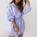 Ladies Blue Cat Print Long Sleeve Sweatshirt Dress - Summer Day Dress (Blue-C, S) - Buy Online on GoSupps.com