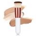 GlasFlength Contouring Fluid Foundation Brush Large Makeup Brush Professional Kabuki Makeup Brush Perfect for Blending Liquid Cream or Powder Cosmetic for Women (White)