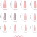 RUNRAYAY Pink French Press on Nails with Sequins Design - Gradient Fake Nails for Women | Acrylic Full Cover Coffin Spring Summer - Buy Online on GoSupps.com