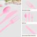 120 Count Extra Heavy Pink Duty Clear Plastic Silverware 40 Forks 40 Spoons 40 Knives BPA-Free Heat Resistant Disposable Plastic Utensils Set Plastic Cutlery Set Plasticware Bulk for Party - Buy Online on GoSupps.com