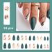 Magrace Almond Press-on Nails Medium Green French Tips - 24 pcs False Nails with Designs for Women | A-30 - Buy Online on GoSupps.com