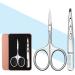 Manual Eyebrow Cutter & Tweezers | Eyebrow Care Scissors for Beard Eyelashes Nose Hair - Silver - Buy Online on GoSupps.com