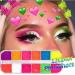 12-Color Neon Eyeshadow Palette - Fluorescent Pigment Glitter for Makeup Body Art & Nail Design - Buy Online on GoSupps.com