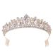 Miranda's Bridal Tiara and Crown for Women  Gold Crystal Prom Bridal Hair Accessories  light gold  one size