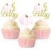 Little Pumpkin Cupcake Toppers Thanksgiving Birthday Baby Shower Fall Theme Party Decorations Gender Reveal Supplies - Set of 24 (baby peach)