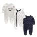 MAMIMAKA Baby Rompers Pajamas Cotton Jumpsuit Boys Girls Sleepsuit Long Sleeve Footed Bodysuits One-Piece Outfits 0-3 Months Three Pieces-12