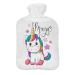 Hot water bottle with sweater cover 2 litres bed bottle with beautiful fleece print cover rubber hot water bottle with lid unicorn 092