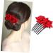 Amosfun 1pc Red Rose Hair Comb Bridal Headpieces for Wedding Flower Hair Clips for Wedding Hair Comb Bridal Hair Comb Hair Side Comb Wedding Rose Flower Hair Comb Bride Rose Color Headgear - Buy Online on GoSupps.com
