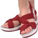 Buy Women's Chaies Sandals with Foot Vault Support - Comfortable Low Wedge Summer Beach Shoes with Adjustable Straps - Elegant 37 EU Red - Buy Online on GoSupps.com
