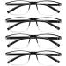 Alwaysuv 4 Pack Men's Reading Glasses - Blue Light Blocking Black Semiconductor Transparent Lens 1.5x Magnification - Ideal for Computer Use - Buy Online on GoSupps.com