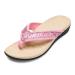 KUMNY Womens Orthotic Flip Flops Arch Support Thong Sandals for Comfortable Walk Casual Slippers 10 Pink
