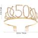 Frcolor 50th Birthday Tiara - Crown Diadem with Crystal Rhinestones & Hair Comb - Elegant Gift for Women (Gold) - Buy Online on GoSupps.com