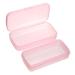 JUXYES Plastic Sterilizing Tray for Nail Art Accessories Tools Portable Nail Art Tool Sterilizer Tray with Strainer Fully Transparent Storage Box Organizer for Tweezer Manicure Tools (Pink)