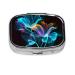 Neon Flowers Printed Square Pill Box Portable Travelling Pill Box Medicine Organiser