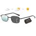 Lanomi foldable varifocals reading glasses men women folding self -tinting progressive multifocus reading help flashing light filter Photochromic sun reading glasses with case black 2.0 x