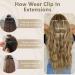 Clip-In Hair Extensions - Brown Synthetic Double Weft 50cm 200g Ombre Goldblond - Affordable Full Head 4-Pcs for Women - Buy Online on GoSupps.com