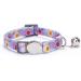Moonpet Personalized Cat Necklace - Custom Name & Phone Number Safety Closure & Bell - Purple Flower Design - Buy Online on GoSupps.com