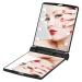 YUSONG Makeup Mirror  Compact Mirror Travel Folding with Lights  Portable Handheld Mini Pocket for Purse Size Mirrors Women (Black) Grey