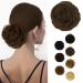 BARSDAR 100% real hair hair part hair tie 32g lured messy dutt extensions large full hair tie updos Including hair extension for women girls 4# brown 1 PCs - 32 g 4# - brown