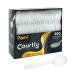 PAMI Heavy Weight Disposable Plastic Soup Spoons 200-Pack - Bulk King Size Deluxe White Plastic Silverware For Parties, Weddings, Catering Food Stands, Takeaway- Heavy-Duty Single-Use Partyware